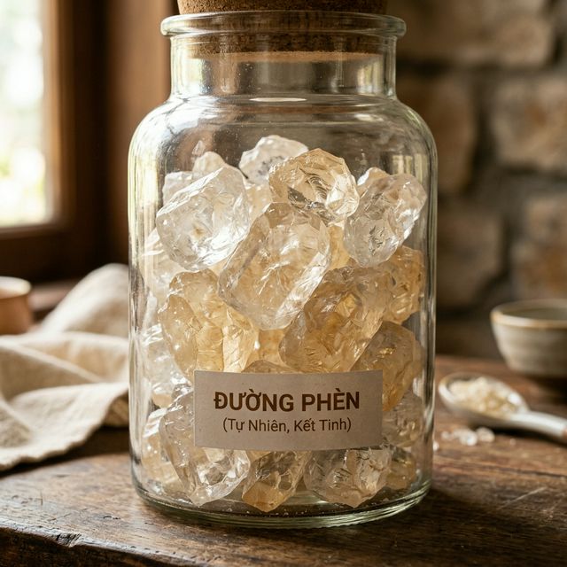 Đường phèn trong suốt dùng trong y học cổ truyền